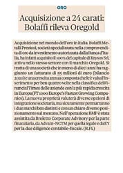 Broletto Corporate Advisory Press Release Il Sole 24 Ore 2021 12 01
