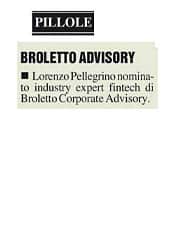 Broletto Corporate Advisory Press Release MIlano Finanza 2021 09 10
