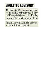 Broletto Corporate Advisory Press Release Milano FInanza 2021 07 02