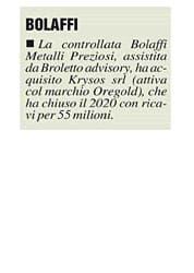 Broletto Corporate Advisory Press Release Milano FInanza 2021 12 01